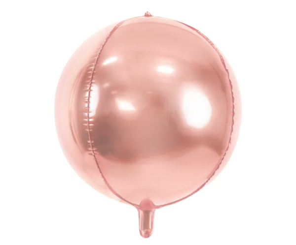 XL Folienballon Orbz - Roségoldene Kugel - ø 40cm